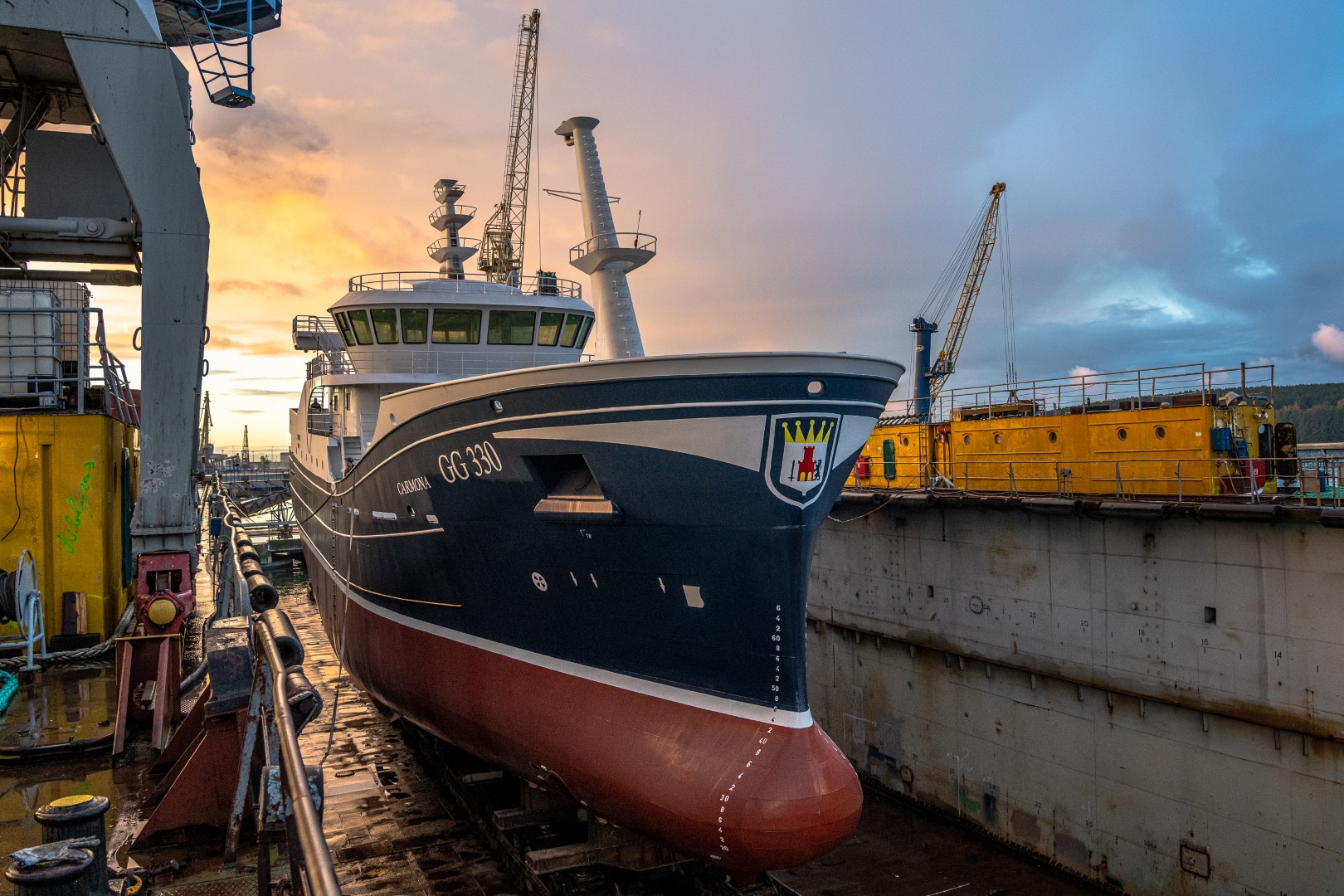 Vakarų Baltijos laivų statykloje statomas dar vienas žvejybinis traleris